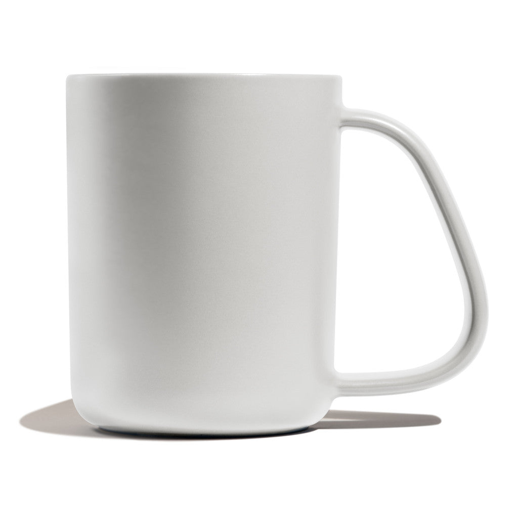 CURVD Coffee Mug, Large Comfortable Handle, Dishwasher/Microwave Safe, 100% Chemical-Free Ceramic - 18 oz / Cloud White